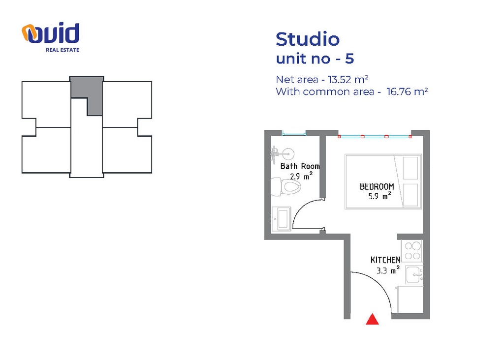 Studio 16.76 Sqm